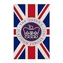 Maodom 5 Pcs Bandera de jardín de la Reina Isabel II,Bandera de Doble Cara Queen Platinum Jubilee Garden con Motivos | Gran Bretaña Su Majestad Banners para el hogar