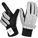 BIKINGMOREOK Winter Gloves for Men Women,-10°F 3M Thinsulate Thermal Gloves Coldproof Touchscreen Warm Gloves,Anti-Slip Road Bike Cycling Gloves-Hemp Grey-M