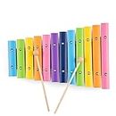 New Classic Toys Wooden Xylophone Toy for Toddlers 2 Years Old Boys and Girls Baby Gifts, Kids Musical Instruments for Childrens Two Year Old,Multicolor,DeLuxe - 12 bars,10236