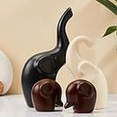 amazon basics Home Decor Elephant Family Matte Finish Ceramic Figures (Set of 4 Pieces, Multicolor)