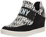 DKNY Women's Everyday Comfortable Cosmos-Wedge Sneaker Heeled Sandal, Black/White, 10 US
