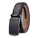 28"-68"Men's Leather Ratchet Dress Belt Big And Tall With Automatic Buckle