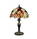 Tokira Vintage Tiffany Style Table Lamps Leaves 12 Inch, Stained Glass Desk Lamps Patterns Handmade Bedroom Bedside Maple Leaf Lampshades Lighting for Bar Night Light