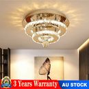 36W Modern Luxury Crystal LED Ceiling Light Flush Mount Chandelier Bedroom Light