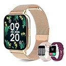Betatree Smart Watch for Women (Answer/Make Call), 1.7'' HD Touch Screen Smartwatch for iPhone Android Compatible, Fitness Tracker with Heart Rate, Blood Oxygen, Waterproof Activity Tracker, Gold