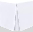 LinenHome White Box Pleated Base Valance Sheets Double Bed Skirt Valance Sheets, Microfibre Soft Brushed Easy Care Non Iron (Double, White)