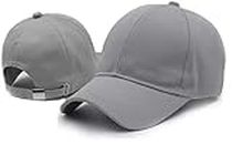 SELLORIA Plain Baseball Sport Cap Men's Baseball Head Hat Stylish All Sports Caps with Adjustable Strap Pack of 1 (Grey)