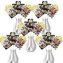 MEFENG 15Pcs 61st Birthday Party Picture Centerpiece Sticks - Black Gold - 61st Birthday Photo Table Toppers - Happy 61st Birthday - 61Years Old Birthday Party Supplies