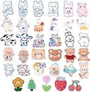 W1cwey 35pcs Acrylic Cute Pins Cartoon Animal Fruit Backpack Lapel Badge Pins Set 35 Styles Aesthetic Kawaii Brooch for DIY Clothing Jackets Bags Backpacks Hat Accessories for Kids