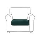 ZYBSL Sofa Cushion Cover Seat Stretch Couch Cushion Slipcovers Reversible Cushion Protector Covers Furniture Protector Elastic Bottom (Vert foncé,1 Place)