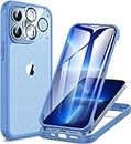 CENHUFO Compatible with iPhone 13 Pro Max Case Built-in Glass Screen Protector with Camera Lens Protector, 360 Full Body Heavy Duty Protective Phone Case for iPhone 13 Pro Max case Shockproof -Blue