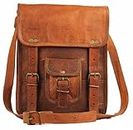 Mk Bags Brown Leather Sling Messenger Bag for Men and Women