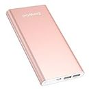 Pilot 4GS Portable Charger 12000mAh Fast Charging Power Bank Dual 3A High-Speed Output Battery Pack Compatible with iPhon14 13 12 11 Samsung S10 and More（Charging Cable Included) (Rose Gold)