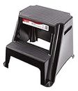 Rubbermaid RM-P2 2-Step Molded Plastic Stool with Non-Slip Step Treads, 300-Pound Capacity, Black Finish