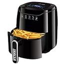 INALSA Air Fryer Digital Tasty Fry-1400W 4.2L,Smart Aircrisp Technology| 8-Preset, Touch Control & Digital Display| Variable Temp& Timer Control,(Black), 4.2 Liter