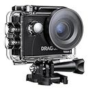 Dragon Touch Action Camera 4K 20MP 30FPS 100FT Waterproof Underwater Camera 170° Wide Angle WiFi Sports Cam with Remote 2 Batteries and Mounting Accessories Kit