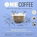 OneCoffee Organic Decaf Dark Roast 12 Count Single Serve Coffee 100% Compostable K Cup for Keurig Machines - Dark Roast
