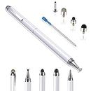 Stylus for Touch Screens - Penyeah DIY 4-in-1 High Sensitivity and Precision Disc Stylus Pen, Universal for iPad, iPhone, Tablets All Capacitive Touch Screens with 4 Replacement Tips - White