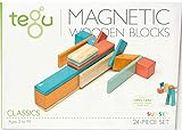 24 Piece Tegu Magnetic Wooden Block Set, Sunset, 1-99 years old