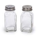 Luciano Housewares Set of 2, Clear, Kitchen Essential Classic Glass Salt and Pepper Shaker Set, 1.75 x 3.75 inches, 1.75" x 3.75