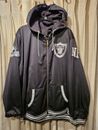 GIII NFL Hoodie Coat Oakland Raiders Jacket Mens Black  Reversible 3XL..vg