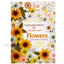 Adult Colouring Book De-stress A4 Size Nature Flowers 48 Pages Stress Relaxation