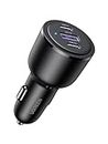 UGREEN 69W USB C Car Charger, 3 Port Car Charger USB C Fast Charging PD 65W 20W SCP 22.5W, iPhone Car Charger Compatible with iPhone 15/14/13/12/iPad/MacBook, Galaxy S24/S23/S22
