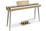 Donner 88 Key Digital Piano for Beginner, Electric Keyboard with Velocity-Sensitive Keys, 128 Voices, 83 Rhythms, 8 Reverb Effects, DDP-60 Piano Include 3 Piano Style Pedals, Power Supply, Stand
