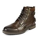 Bruno Marc Men's Philly_10 Brown Dress Combat Motorcycle Oxfords Chukka Boots Size 12 M US