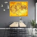 ArtzFolio Image of Old World Map, Armenia D1 Canvas Painting Golden Synthetic Frame 14.7inch x 12inch (37.4cms x 30.5cms)