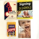 Lote de 4 libros de bolsillo de instrucción en lenguaje de señas americano ASL varios