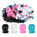 BAMTTOO 200pcs Disposable Tattoo Pigment Ink Cups Skull Tattoo Ink Cups For Tattoo Permanent Makeup Container Cap Tattoo Accessory Tattoo Kits (Mixed Color)