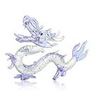 Tietoy Crystal Dragon Ornament Gifts Purple Chinese Dragon Figurines Glass Statue Home Desktop Decorations Collectible for Dragon Lovers Women Birthday Gift (5.31in)