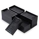 4 Pieces Adjustable Bed Risers, 3 Inch Heavy Duty Furniture Risers for Sofa,Table, and Chair and Couch, Stackable Table Risers with Storage Space Saving, Sofa Risers Lift Up to 1100lbs(Black)