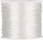 Beadsnfashion Clear Crystal Elastic Cord Thread Beading String Cord for Beading and Jeweller Making 100 Mtrs Spool Size 1 mm