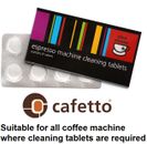 CAFETTO CINO CLEANO CLEANING TABLETS Espresso Coffee Machine Cleaner 8 Tablet