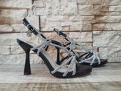 Sandales Femmes GP606 Noir Chaussures Avec Talon Strass Mode Été Mariage