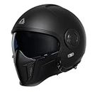 TRIANGLE Open Face Motorcycle Helmet 3/4 Half for Men with Extra Clear Visor Cruiser Scooter Street Bike DOT Approved Unisex-Adult (XX-Large, Black)…