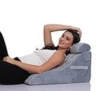 Grin Health Bed Wedge Pillow with Neck Pillow For Back Lumbar Back Support For Relaxing Sitting Gaming Reading or Watching Lumbar Pillow Leg Pillow Pregnancy Post Surgery