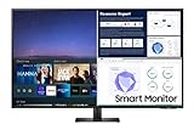 Samsung 109.22 cm (43 inch) h 4K Smart Monitor with Netflix, YouTube, Prime Video and Apple TV Streaming (LS43AM700UWXXL, Black)