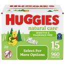 Natural Care Sensitive Baby Wipes, Unscented, 15 Pack, 960 Total Ct