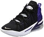 Nike Unisex-Child Lebron 18 Bred Black/Court Purple/White/Metallic Gold Basketball Shoe-4.5 UK (CQ9283-004)