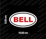 signEver Bell Logo for Helmet Sticker Bikes Mask (Color: Red, White) | L x H: 10 x 5.50 cm