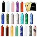 XIANNVXI 20 Pcs Healing Crystals Set Crystals Gemstones Wands Bulk Reiki Crystal Gifts Polished Stones Crystal Points for Beginners Collection Meditation