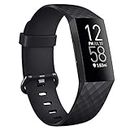 Vancle Bands Compatible with Fitbit Charge 4 / Charge 3 / Charge 3 SE Bands, Classic Soft Replacement Wristband Sport Strap for Fitbit Charge 4 and Charge 3 Charge 3 SE Fitness Activity Tracker Women Men Small Large (011, Black, Large)
