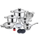 Royal Z Series 17pcs Kitchenware 9 Layers Cookware Set 18/10 Stainless Steel 