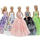 EADBYG 5Pcs Handmade Clothes Dress for Barbie Doll Wedding Party Dresses Gown Outfit Costume Suit for 11.5 inch Dolls