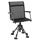 Tangkula Hunting Chair, 360 Degree Silent Swivel Blind Chair with 4 Adjustable Legs, Foot Pads & Armrests, Portable Folding Hunting Chairs for Blinds, Fishing, Camping