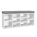 Artiss Shoe Rack Bench, Wood Storage Cabinet Organiser Benches Seat Drawers Shelf Organizer Home Decor Indoor Outdoor Bedroom Hallway Furniture, Durable and Strong White
