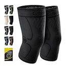 CAMBIVO 2 Pack Knee Brace, Knee Compression Sleeve Support for Men and Women, Running, Hiking, Arthritis, ACL, Meniscus Tear, Sports, Home Gym (Black, Medium)